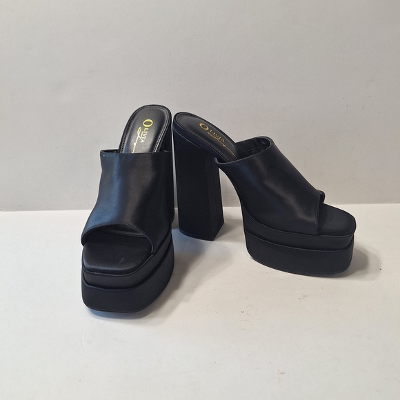 Olivia Black Whimsygoth Witchy Goth Edgy Slip-On Platform Chunky Heels Size 5.5 - Picture 11 of 14
